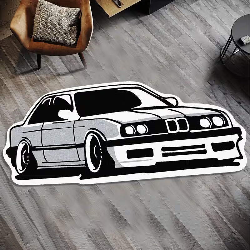 Vintage Car Pattern Soft Flannel Mat