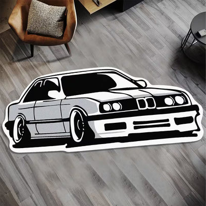 Vintage Car Pattern Soft Flannel Mat