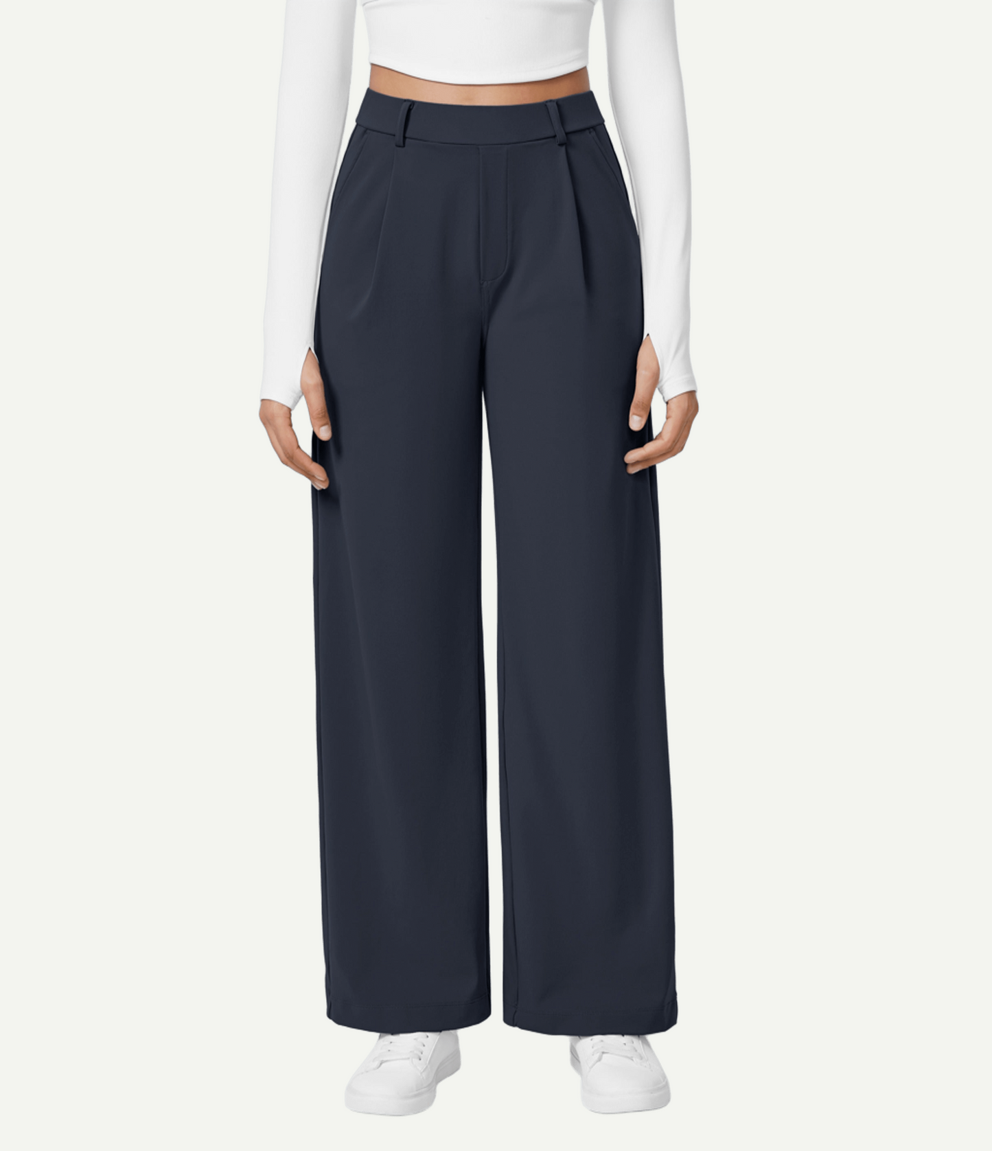High Waisted Pocket Straight Leg Work Pants