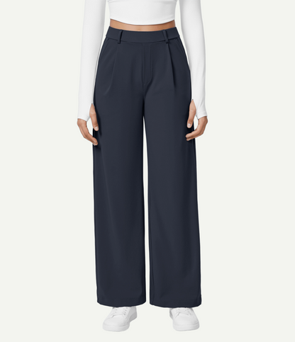 High Waisted Pocket Straight Leg Work Pants