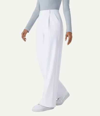 High Waisted Pocket Straight Leg Work Pants