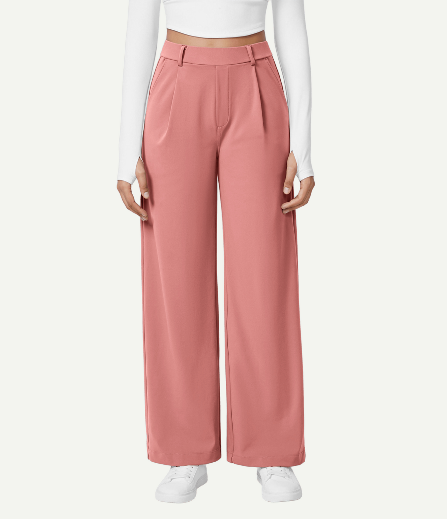 High Waisted Pocket Straight Leg Work Pants