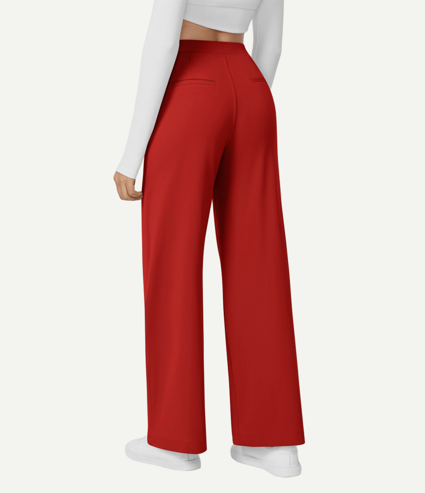 High Waisted Pocket Straight Leg Work Pants