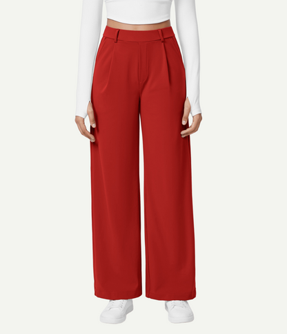 High Waisted Pocket Straight Leg Work Pants
