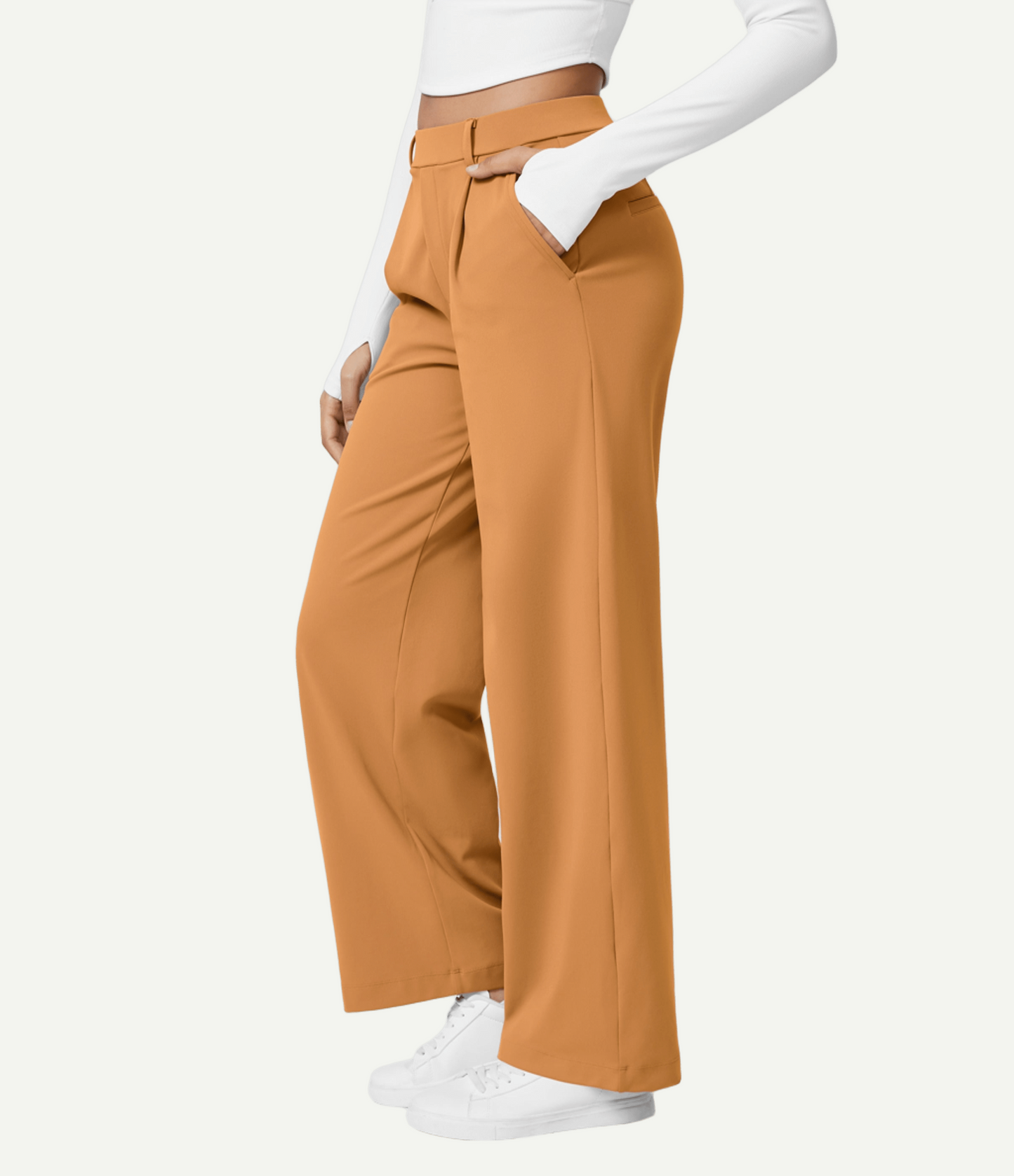 High Waisted Pocket Straight Leg Work Pants