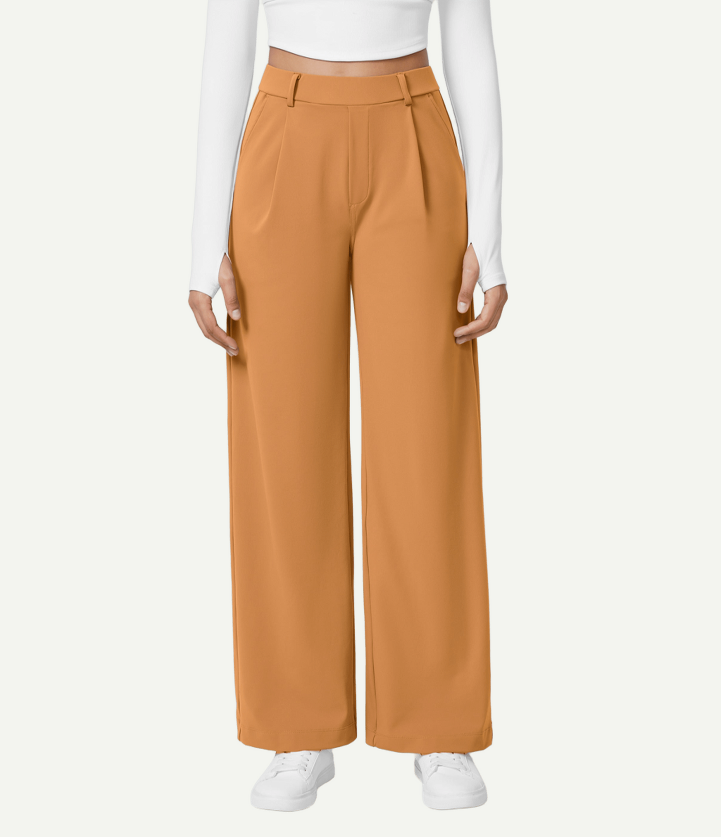 High Waisted Pocket Straight Leg Work Pants