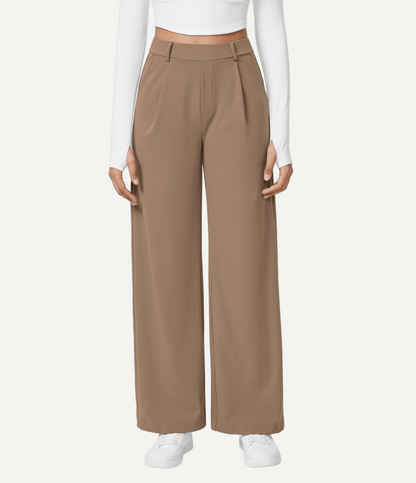 High Waisted Pocket Straight Leg Work Pants