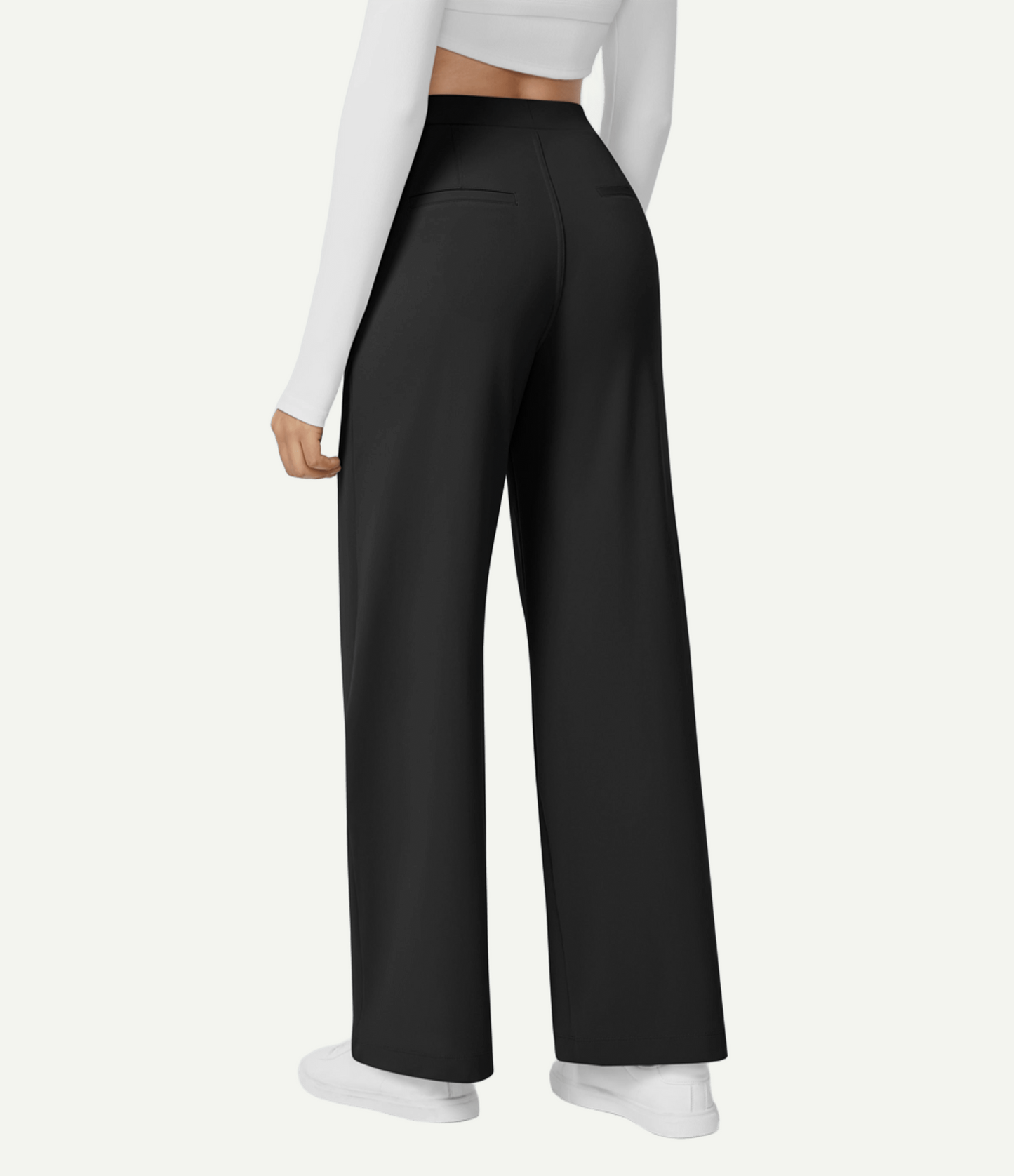 High Waisted Pocket Straight Leg Work Pants