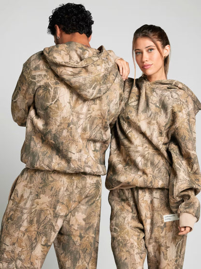 3D Leaf Print Athletic 2-Piece Set