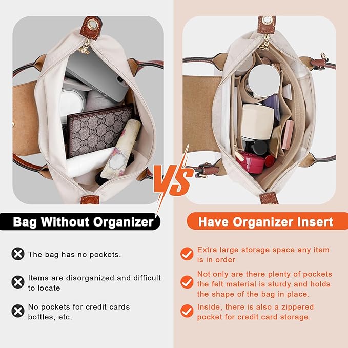 Felt Organizer Fits Longchamp le pliage L Handbag Insert