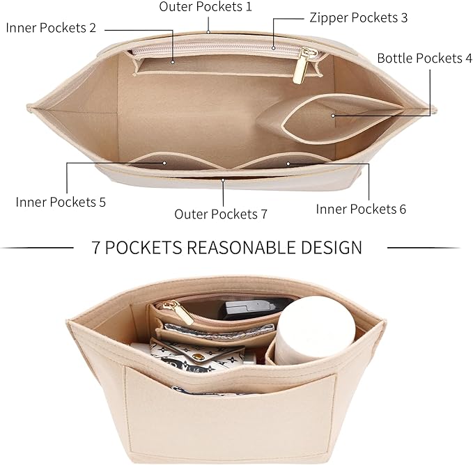 Felt Organizer Fits Longchamp le pliage L Handbag Insert