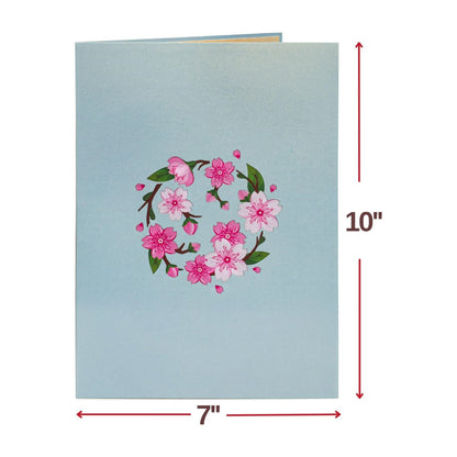 3D Cherry Blossom Flower Bouquet Pop Up Card