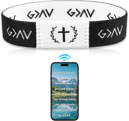 Pack of 2 Daily Bible Scripture Bracelet With NFC Music