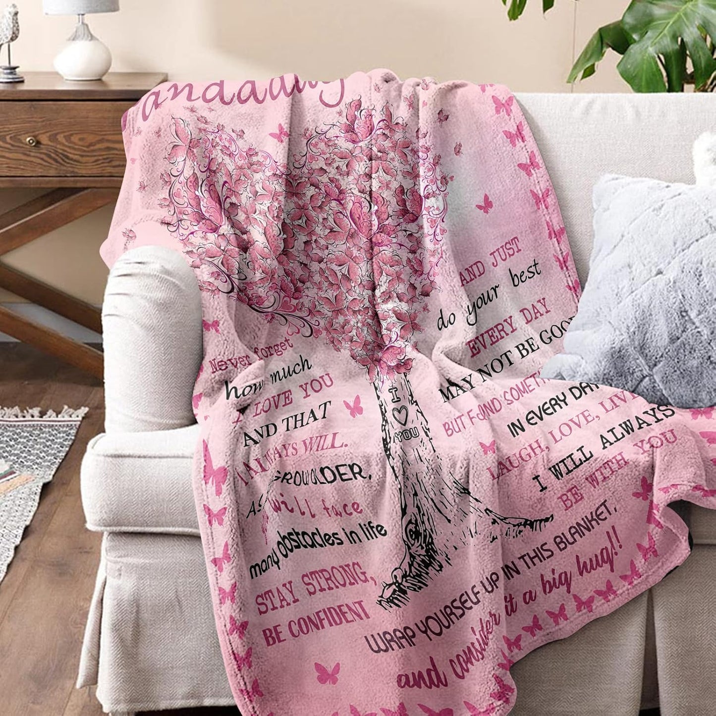"To My Granddaughter" Soft Sherpa Blanket