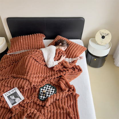 Luxury Faux Rabbit Fur Throw Blanket – Ultra Soft & Cozy