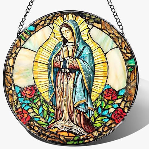 Our Lady of Guadalupe Faux Stained Glass Catholic Suncatcher