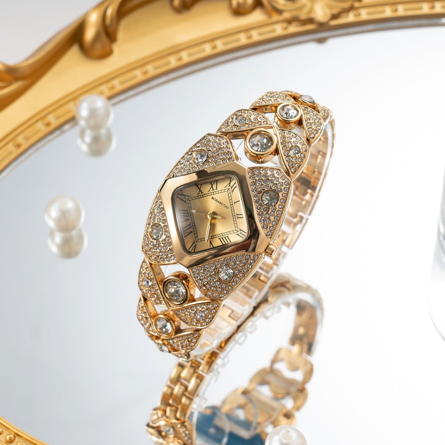 Luxury Full Diamond Bangle Bracelet Watch