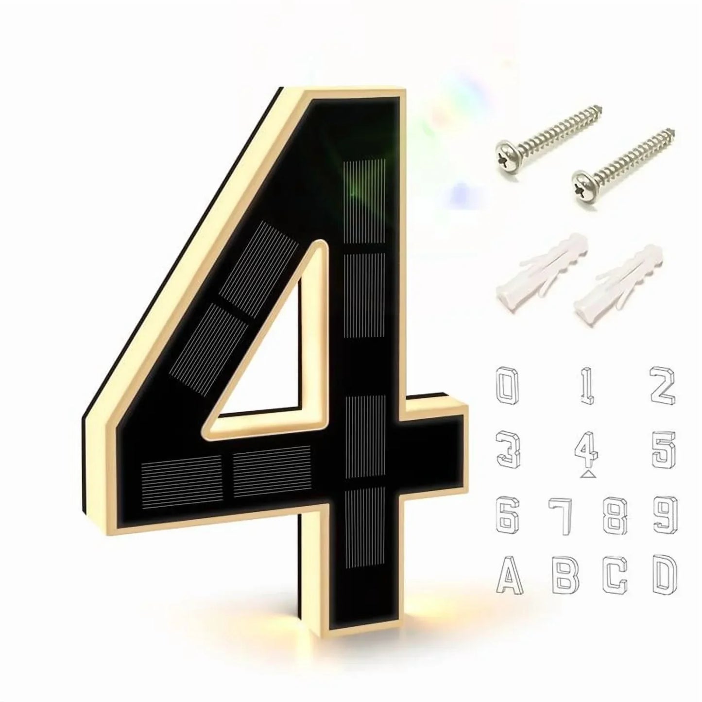 9 Inch Solar Lighted House Numbers for Outside