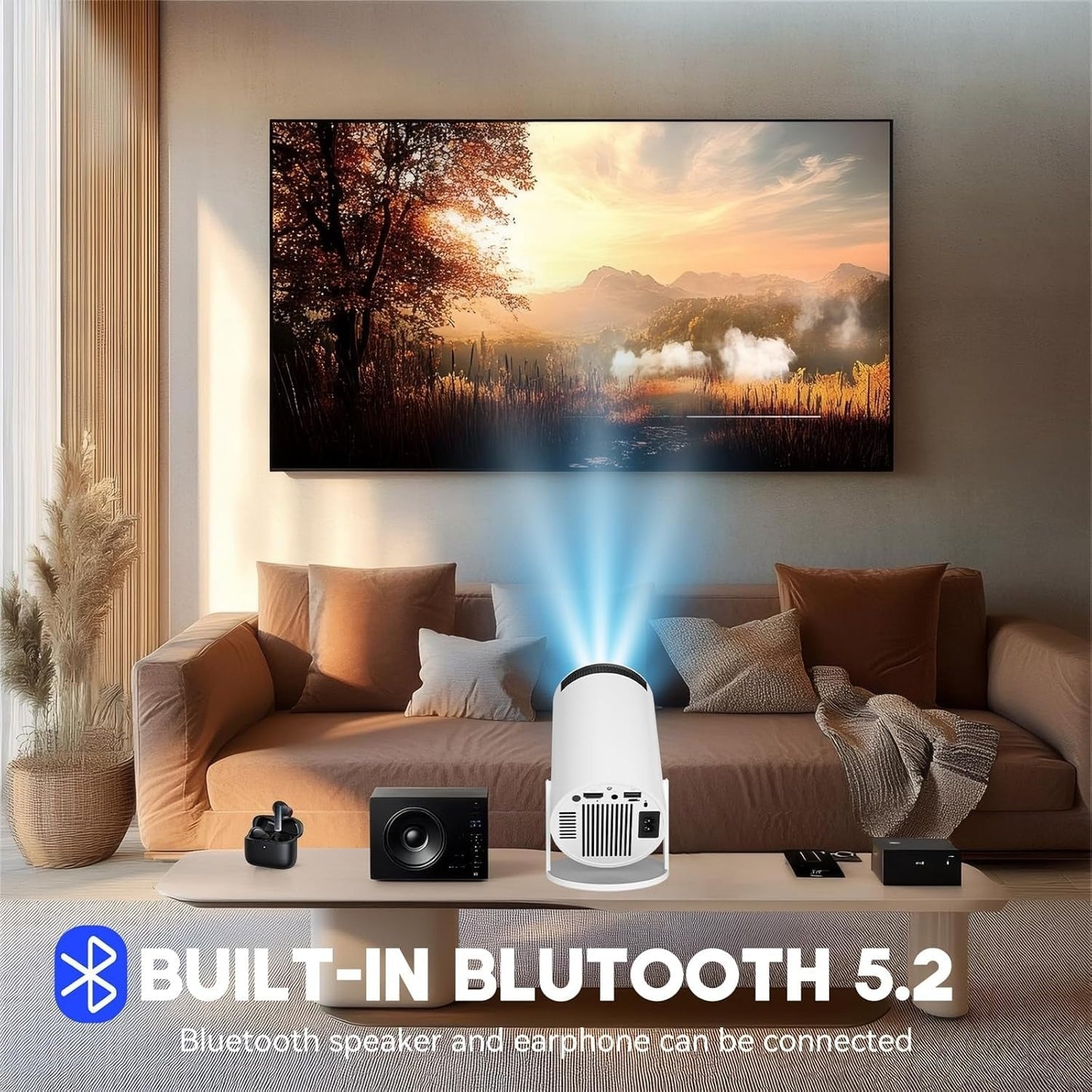 Mini Projector with 2 Joysticks — 4K Portable Home & Outdoor Theater