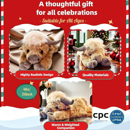 Weighted Highland Cow Plush — Your Softest Daily Comfort Companion
