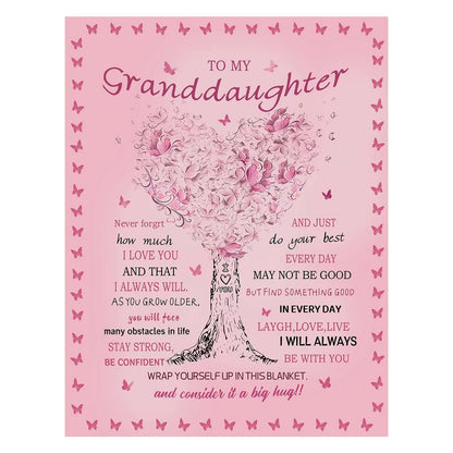 "To My Granddaughter" Soft Sherpa Blanket
