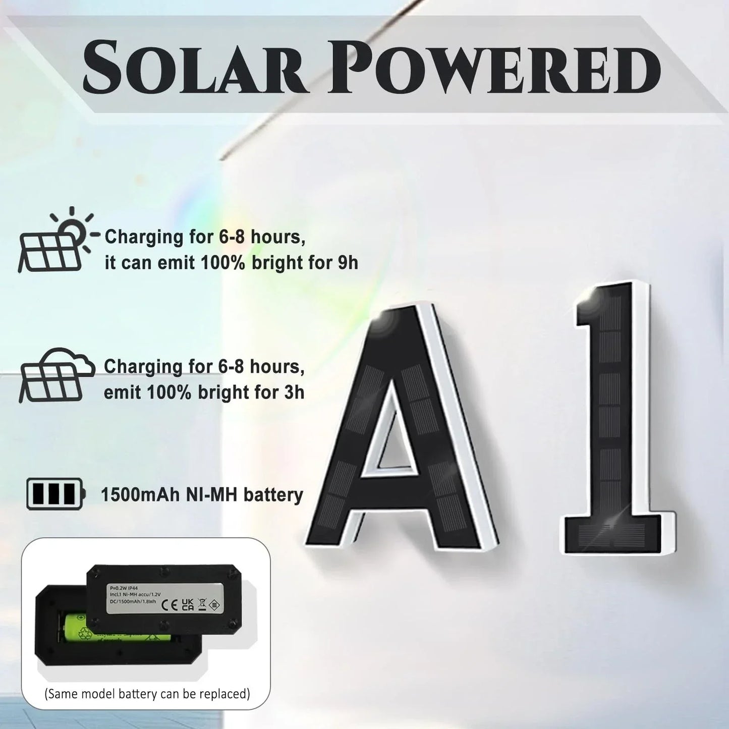 9 Inch Solar Lighted House Numbers for Outside
