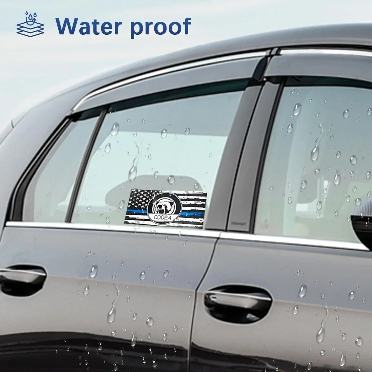 6 PCS Thin Blue Line Flag Car Decal - Police Support Stickers