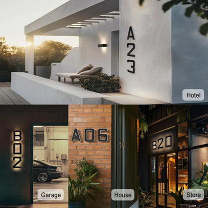 9 Inch Solar Lighted House Numbers for Outside